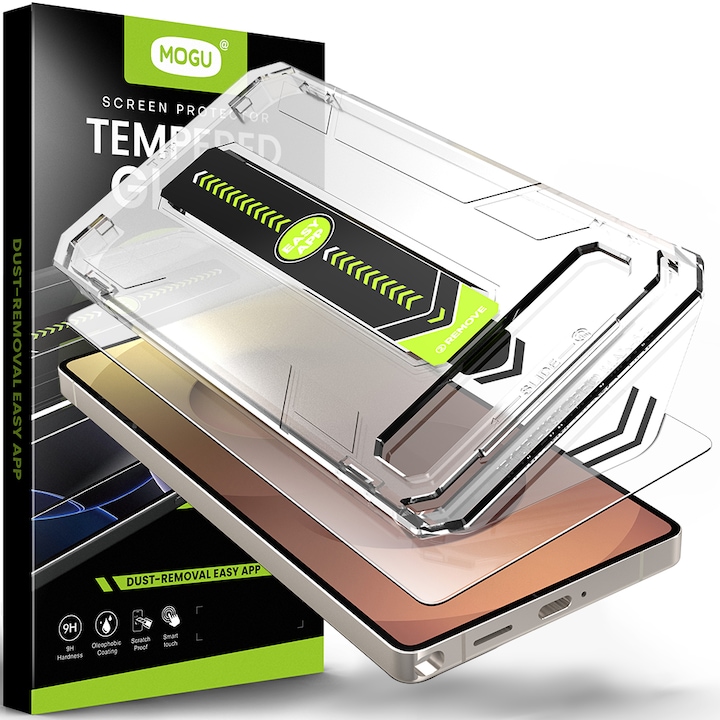 Защитно фолио за телефон, MOGU Стъклено фолио за Samsung Galaxy S26 ultra, Професионална 3D защита на екрана, Против надраскване, Закалено стъкло 9H+, Super HD яснота, Олеофобно покритие, Комплект за инсталиране с незабавна настройка, Прозрачен