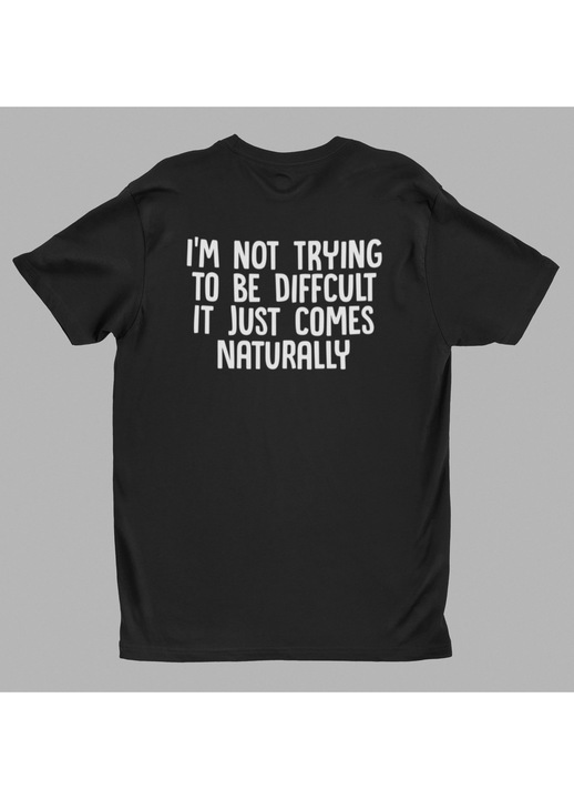 Malfini póló, „Nem vagyok nehéz figura” felirattal, L-es méret