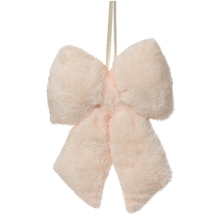 Decoratiune funda pentru brad din blana artificiala, 7x21x30 cm, roz