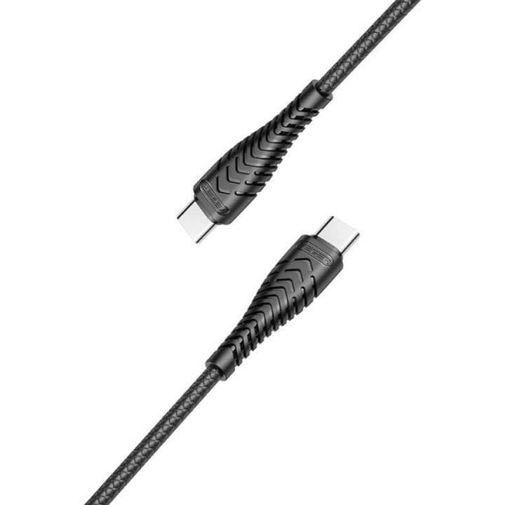 Cablu Veger V106 Type-C la Type-C 60W & Data Sync 1, 2m – Negru