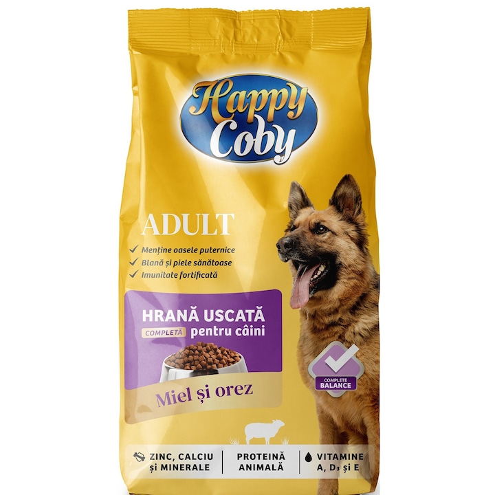 Hrana pentru caini Happy Coby, miel si orez, 10 kg