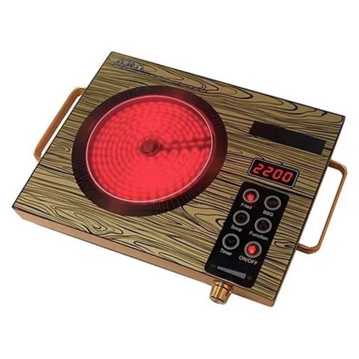 Електрически котлон, Sonymax, индукционен, 1 инфрачервена горелка, модел на дърво