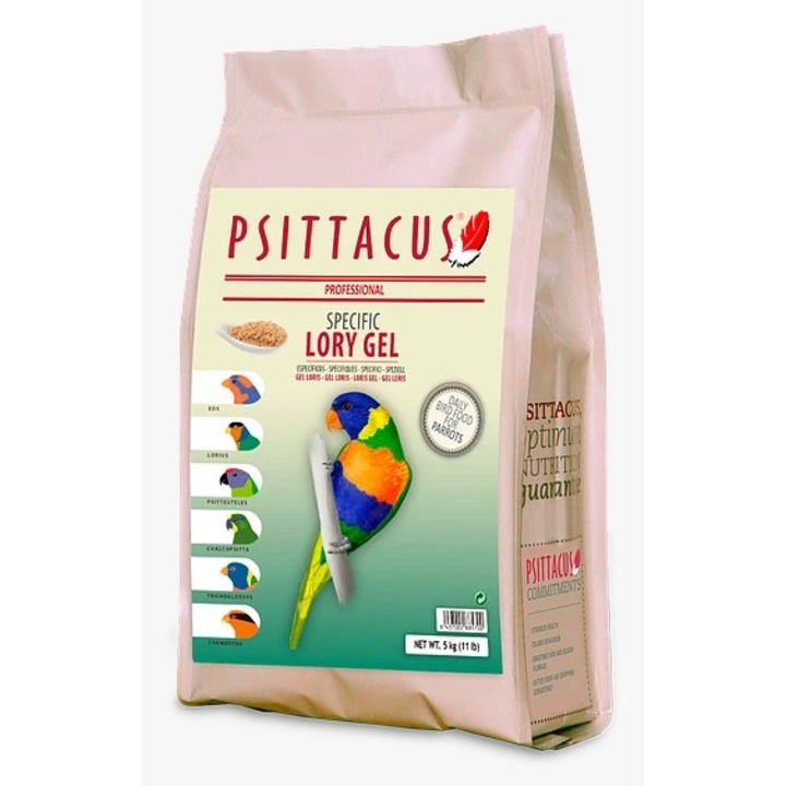 Psittacus Lory Gel 5kg – Hrana completa pentru lori si pasari nectarivore