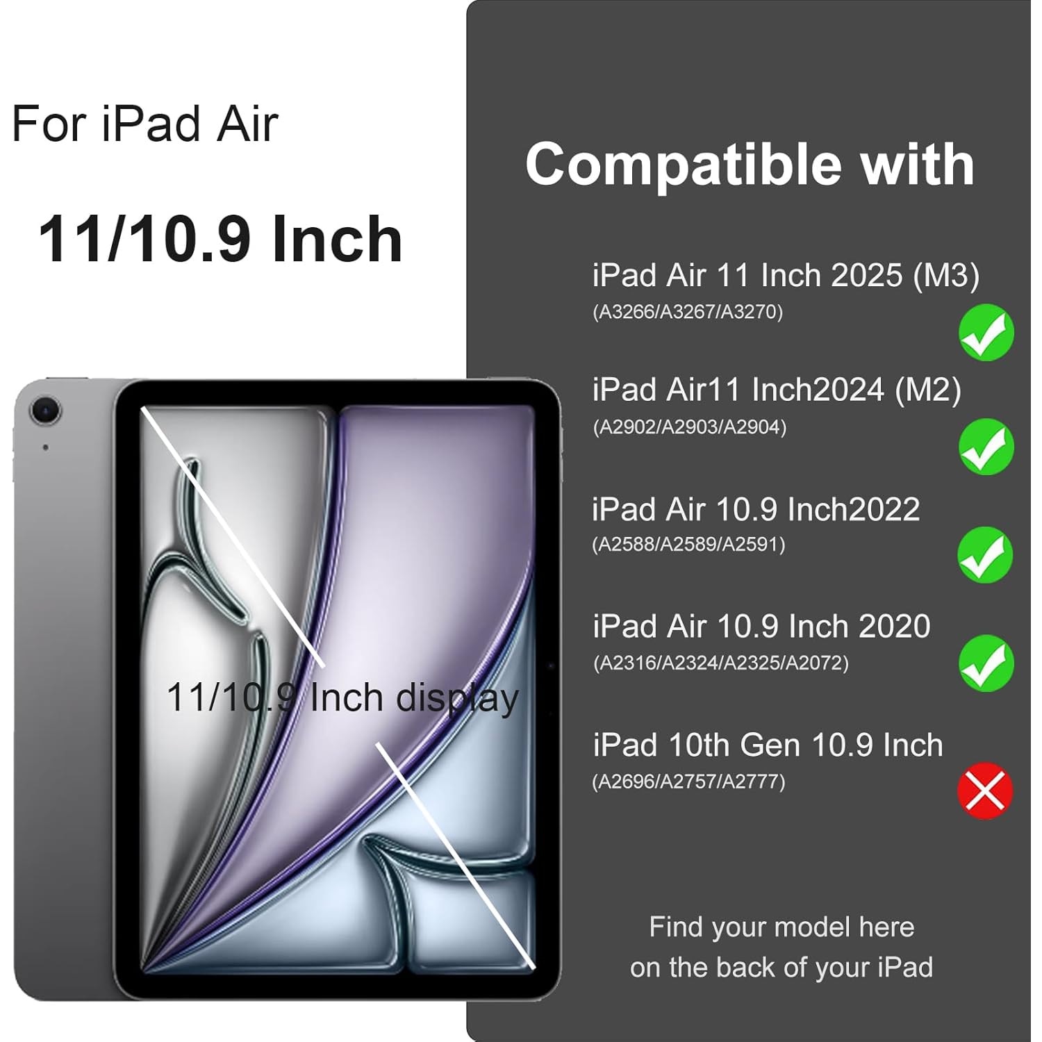 Husa tableta iPad Air 11 inch 2024 M2/ iPad Air 5/4 (2022/2020 10.9 inch) cu Auto Sleep Wake Albastru Navy