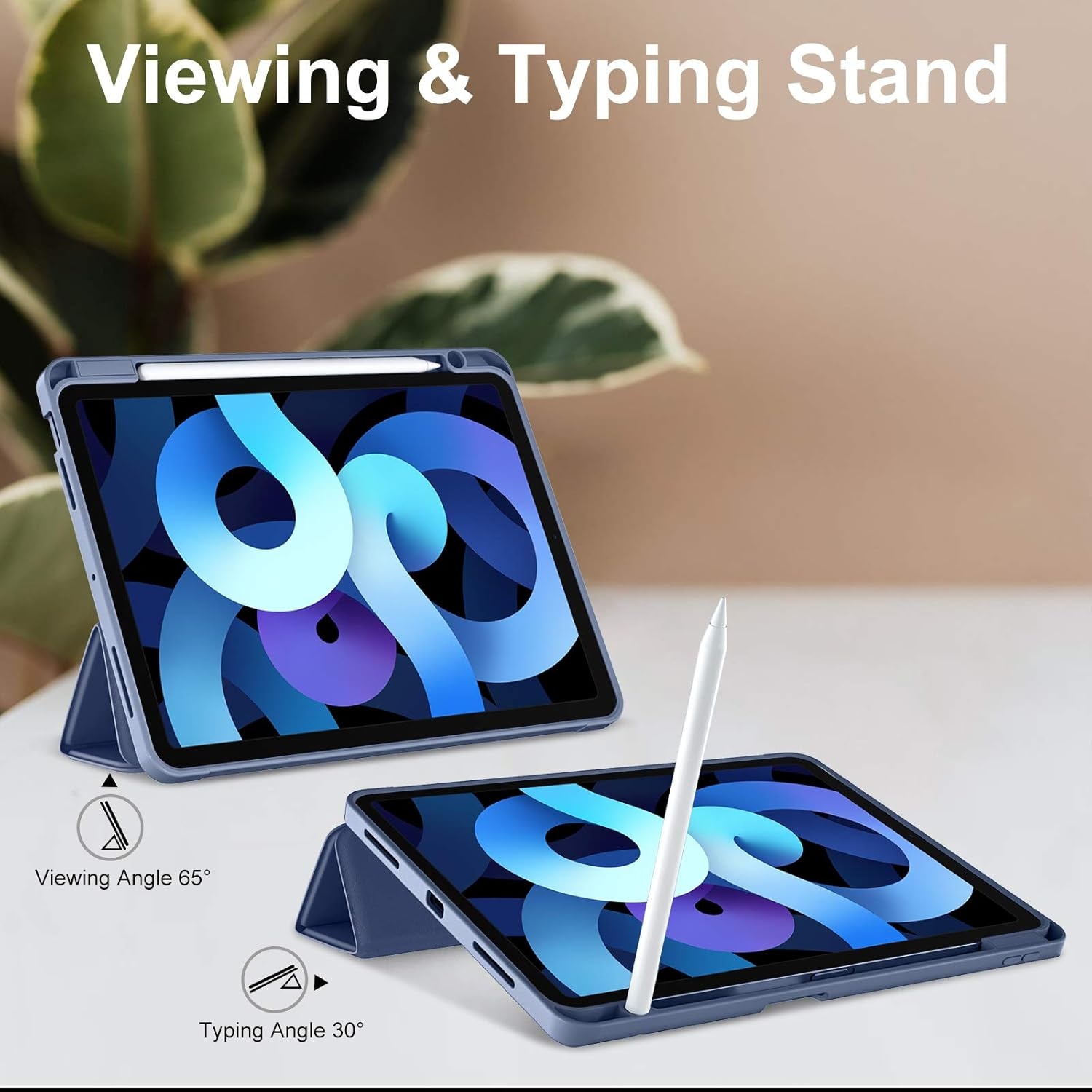 Husa tableta iPad Air 11 inch 2024 M2/ iPad Air 5/4 (2022/2020 10.9 inch) cu Auto Sleep Wake Albastru Navy