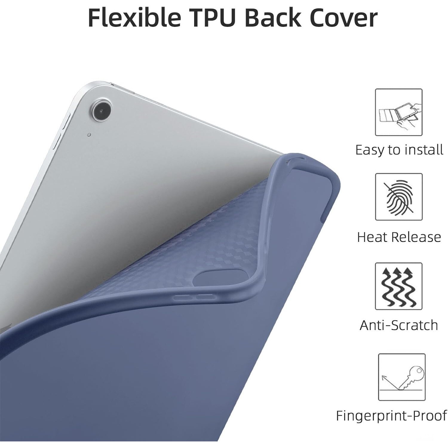 Husa tableta iPad Air 11 inch 2024 M2/ iPad Air 5/4 (2022/2020 10.9 inch) cu Auto Sleep Wake Albastru Navy