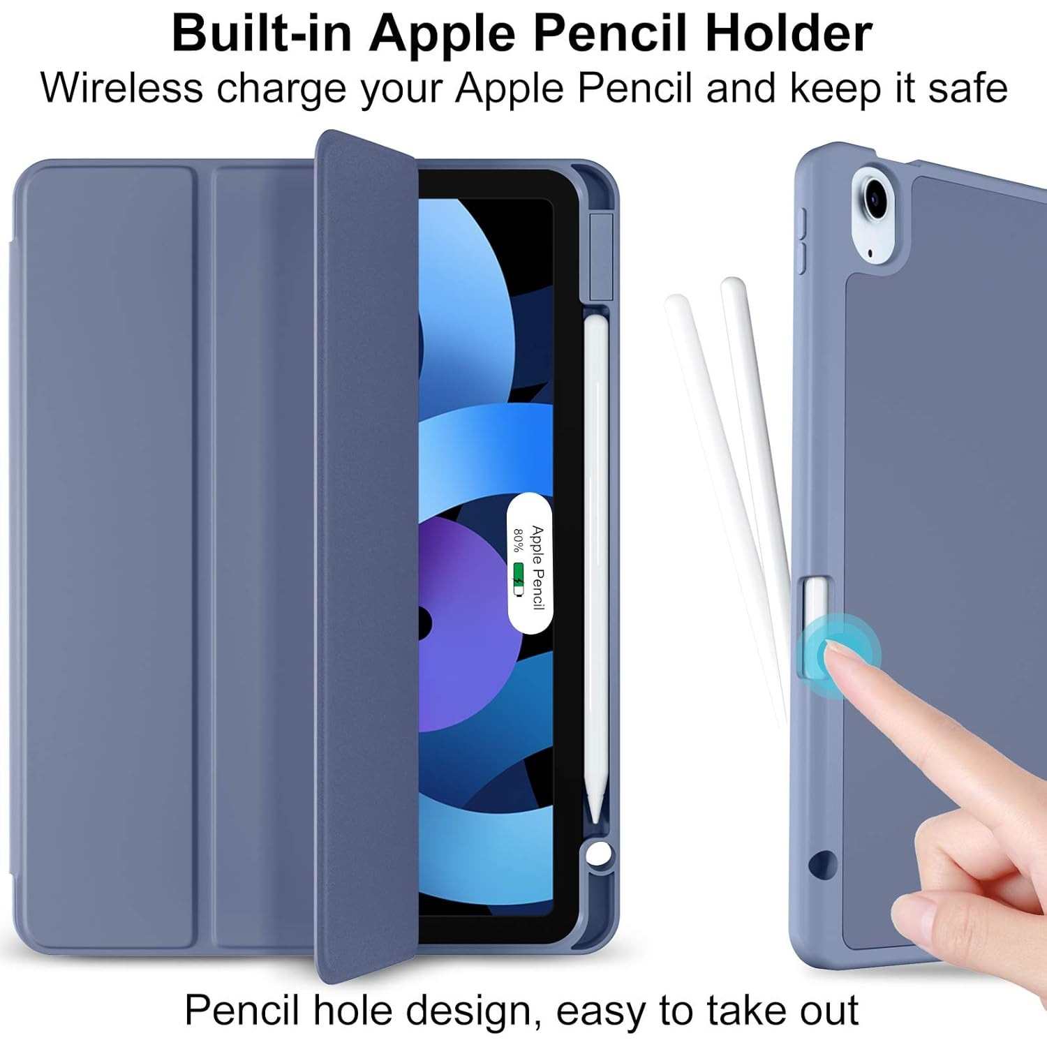 Husa tableta iPad Air 11 inch 2024 M2/ iPad Air 5/4 (2022/2020 10.9 inch) cu Auto Sleep Wake Albastru Navy