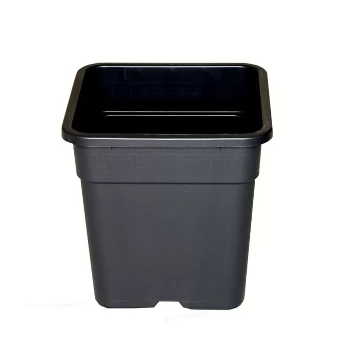 Ghiveci pătrat din plastic 30l, negru, 36x26x36cm