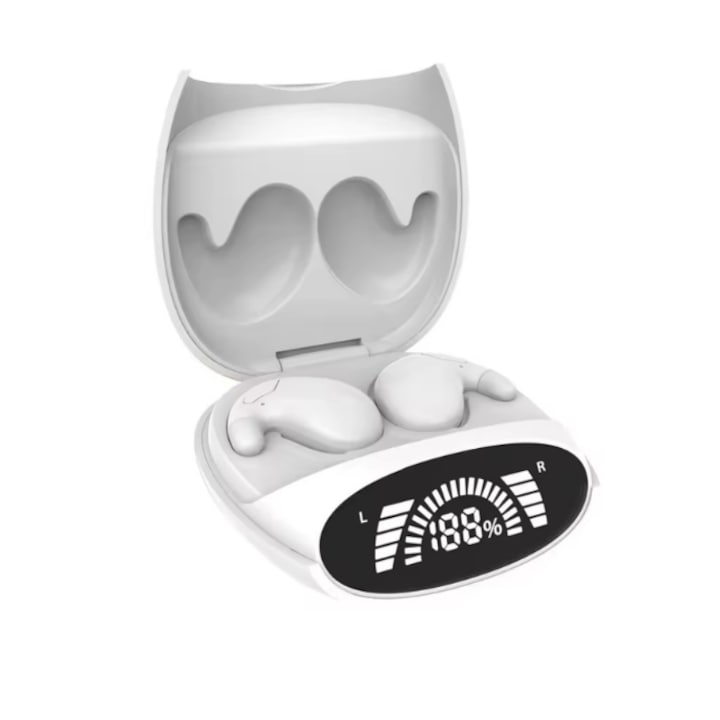 Безжични Слушалки, Noise Reduction, Phone Calls, Charging Case, Подходящи за сън, Аудио Приказки, Музика, Игра и Почивка, Бял