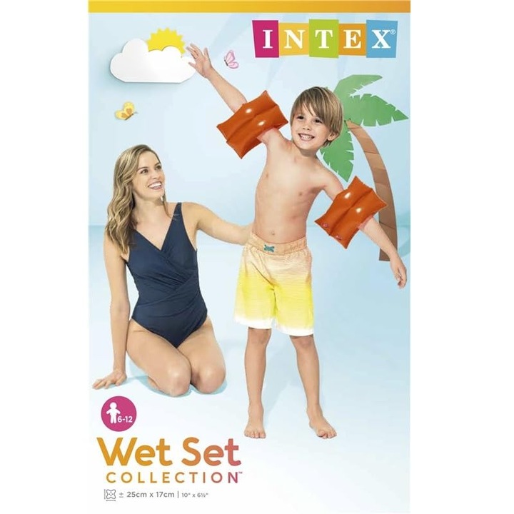 Intex felfújható úszógumi/karlánc, narancssárga, 25 × 17 cm