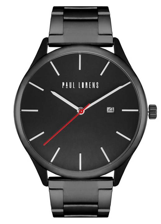 Férfi analóg óra, Paul Lorens, Zephaniah, fekete, One size INTL