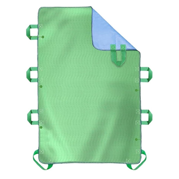 Aleza Impermeabila Reutilizabila, BOMSTOM, Paturica Absorbanta pentru Pat, 8 manere, lavabil, pentru Pacienti cu Incontinenta, Adulti si Copii, 91 x 86 cm, Verde