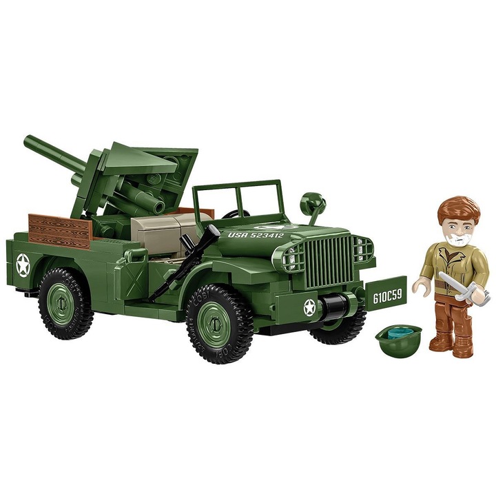 Cobi II. világháborús GMC M6 Fargo építőkészlet, 230 darabos, páncélozott jármű, amerikai katona figura, 1:35