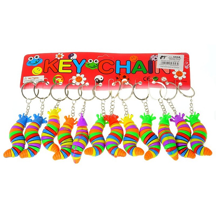 Adar kulcstartó készlet 12 darabos, csigamintás, többszínű