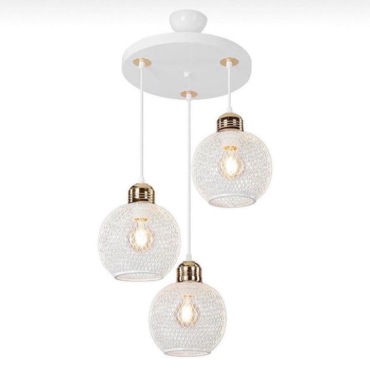 Lustra Evo Light V248 E27, Alb - Auriu