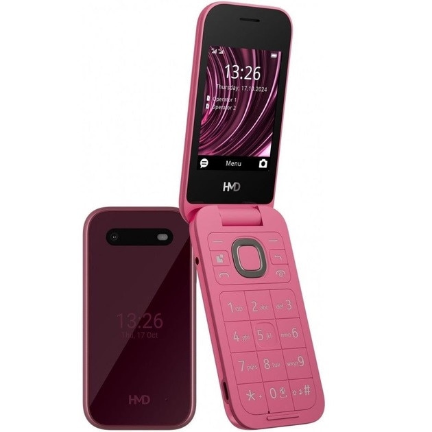 Telefon mobil HMD (Nokia) 2660 Flip 4G, dual SIM, roșu, independent de card, meniu maghiar
