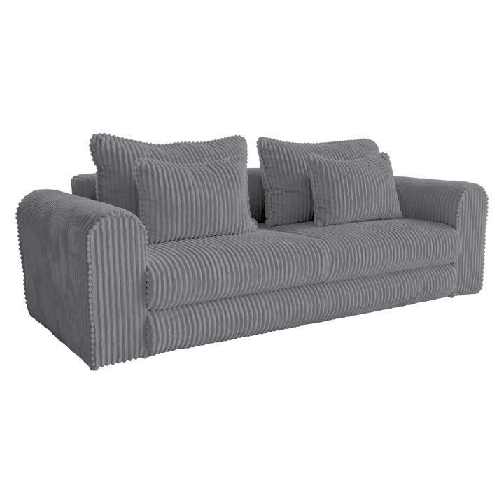 Canapea extensibila MOON cu lada de depozitare, gri inchis T85, 245x100x80 cm