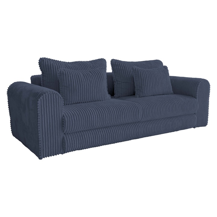 Canapea extensibila MOON cu lada de depozitare, bleumarin T77, 245x100x80 cm
