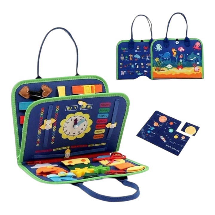 Jucarie educativa Montessori din fetru, pentru 3-6 ani, dezvoltare dexteritate