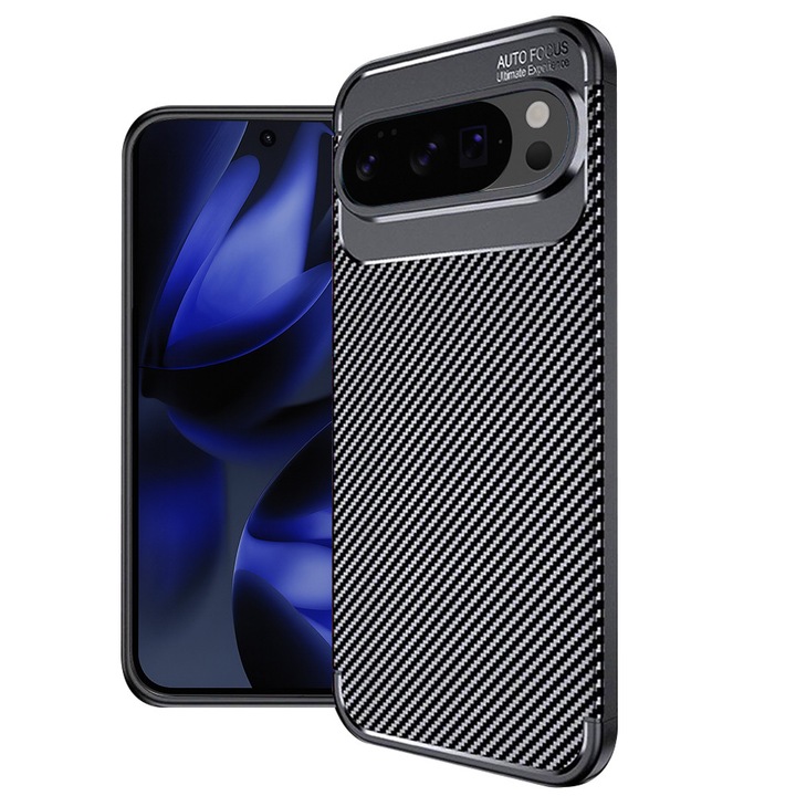 Husa Carbon RebellionPro pentru Google Pixel 10 Pro XL, OPTIM SOLUTION, Optimizare Anti-Soc, Heat Dissipation, Long Term Case, Negru