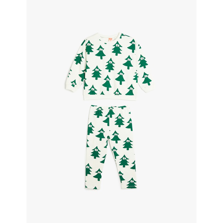 KOTON, Trening cu model cu pom de Craciun, Ecru