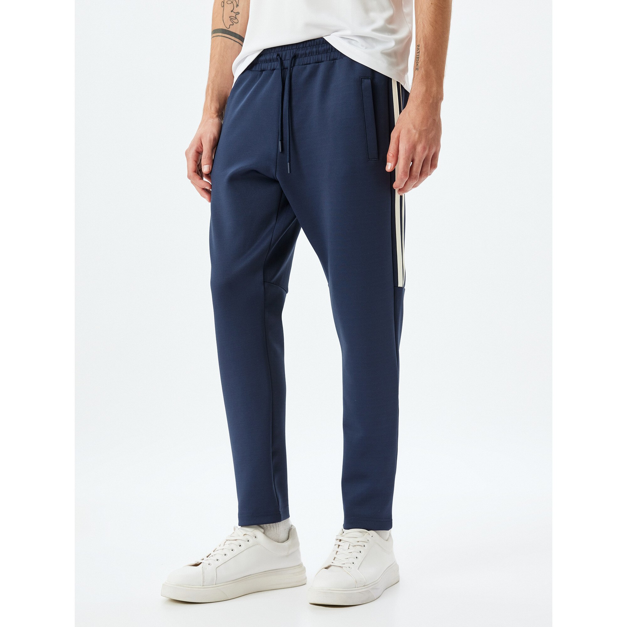 KOTON, Pantaloni de trening cu talie ajustabila Scuba, Bleumarin