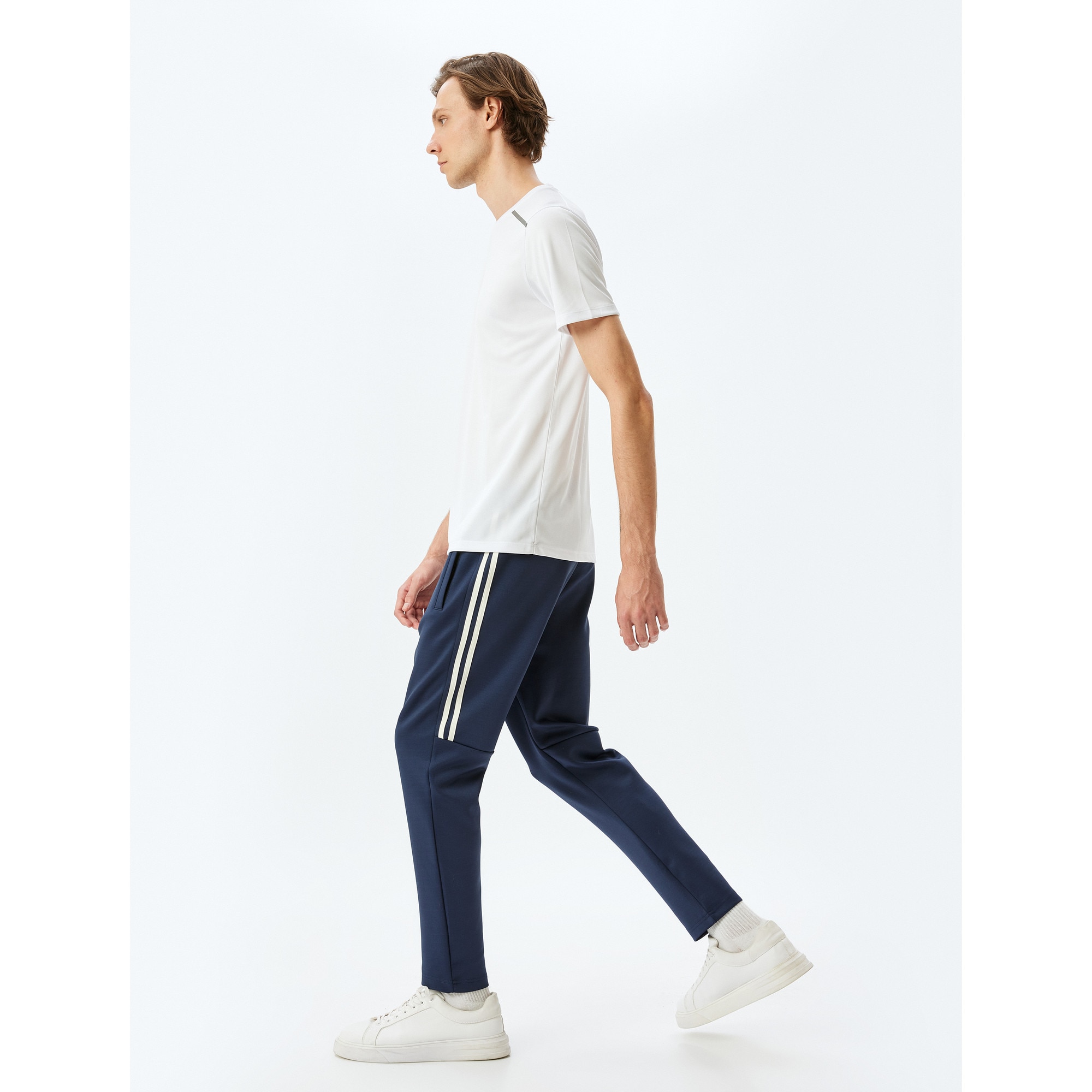 KOTON, Pantaloni de trening cu talie ajustabila Scuba, Bleumarin