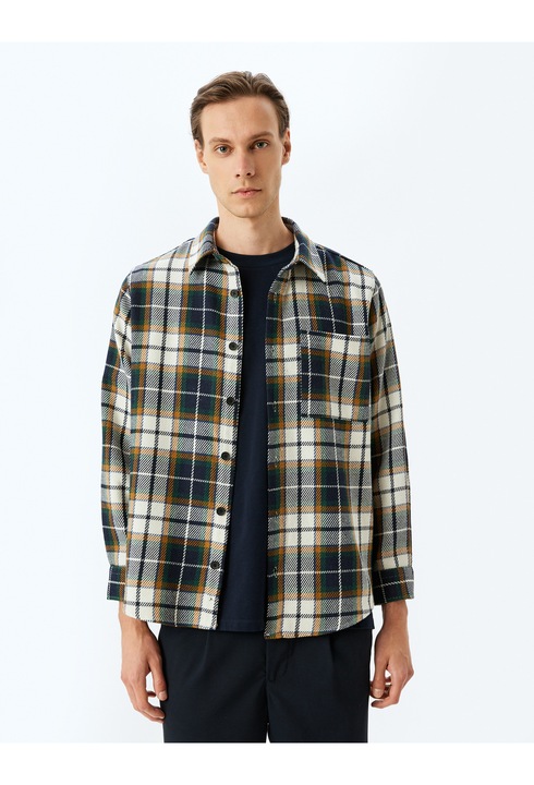 KOTON, Camasa in carouri cu maneci lungi, Bleumarin