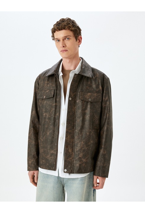 KOTON, Jacheta de piele ecologica, Maro, L