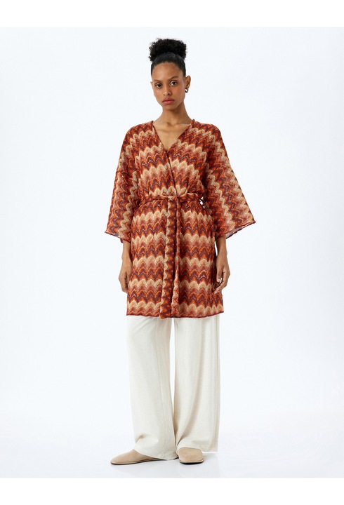 KOTON, Chimono petrecut cu model, Maro, L