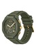 ARMANI EXCHANGE, Chrono karóra szilikonszíjjal, sötét katonaizöld