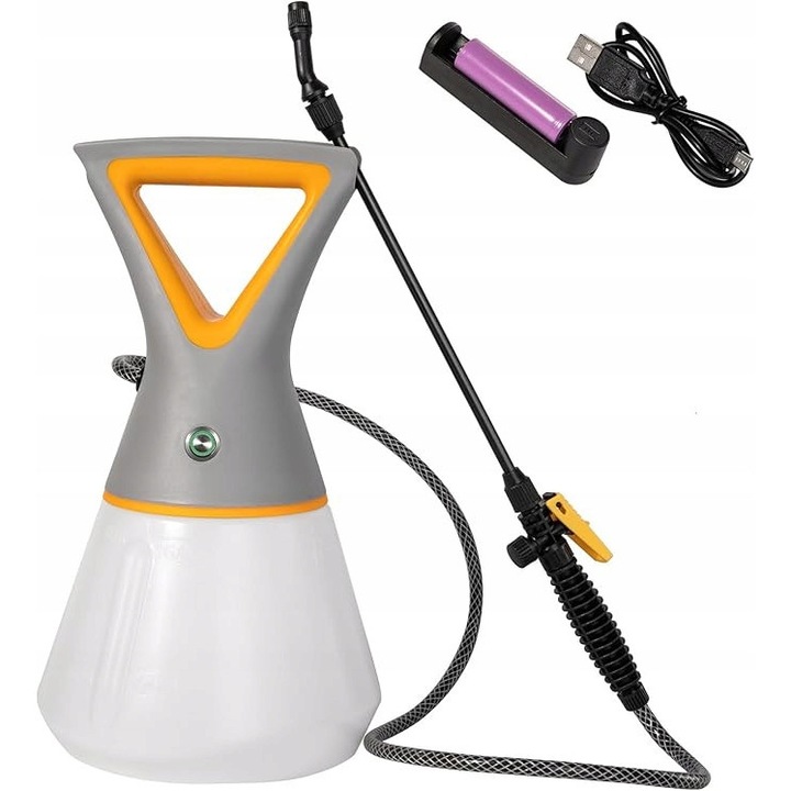 Opryskiwacz electric pentru gradina, 4L, acumulator 2000mAh, 2 moduri de pulverizare, 40x22cm, set complet