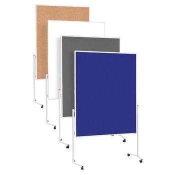 Panou prezentare Magnetoplan mobil 120x150 cm, rama alba, dubla fata Gri Panou prezentare Magnetoplan mobil 120x150 cm, rama alba, dubla fata Gri