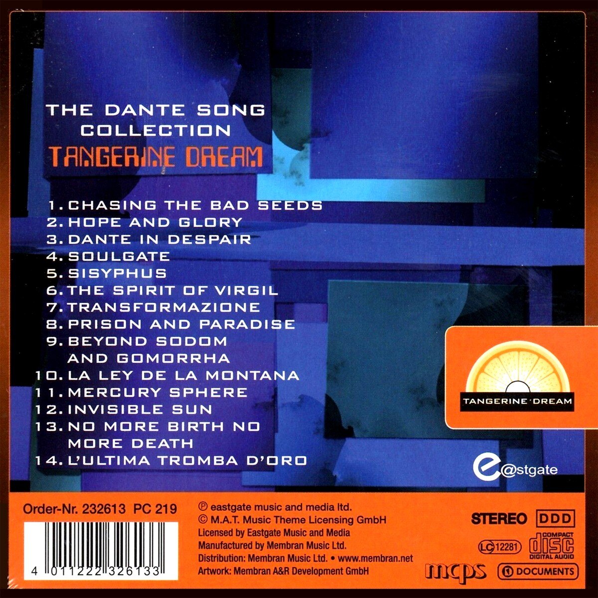 Tangerine Dream Dante Song Collection CD digipack eMAG.ro