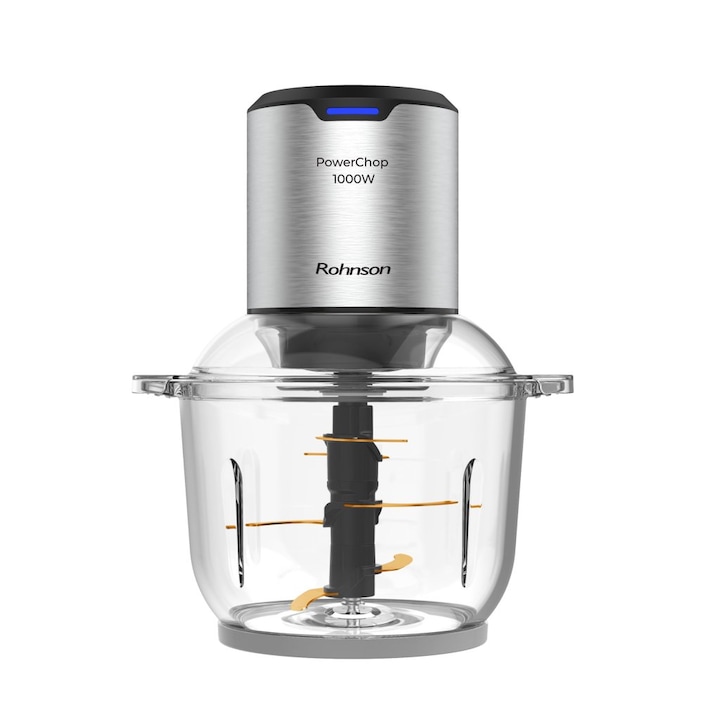 Tocator Rohnson R5111, 1000W, 2L, bol sticla, 6 cutite titan, 2 viteze