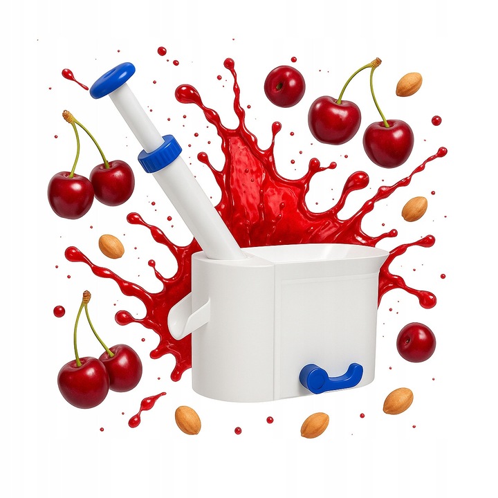 Aparat de scos sâmburi cireșe, vișine și măsline, Bimberek, set cu garnituri de rezervă, 22x11.5x21.5cm