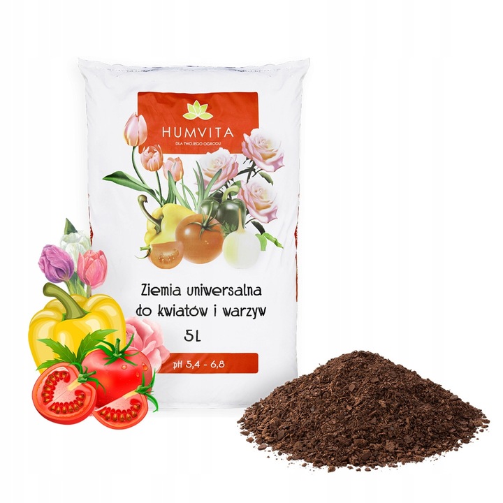 Pamant universal, Bimberek, 5L, pentru flori, legume, plante decorative, fructe, pH 5.4-6.8