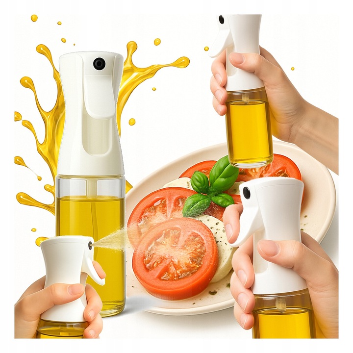 Spray pentru ulei si otet Bimberek 200 ml, sticla, dozator, pulverizare fina, alb