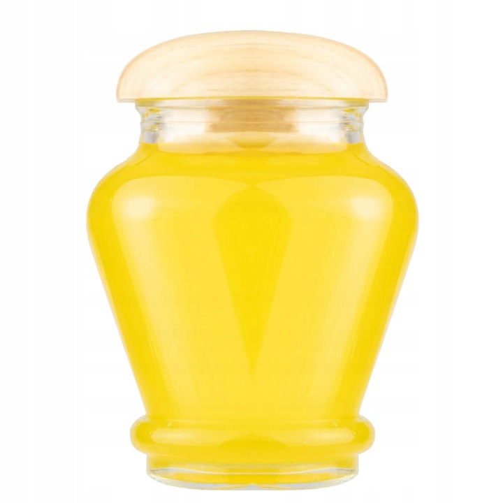 Set 5x recipiente din sticla cu capac din lemn 160ml, Bimberek, pentru condimente, diametru 5,5cm, inaltime 10cm