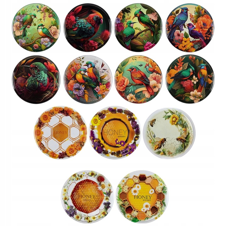 Комплект от 20 декоративни капачки Fi 82 мм, Bimberek, микс модели, естетични цветове