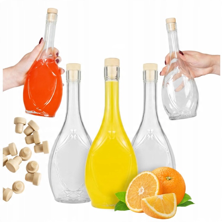 5 darabos Bimberek IRYS 500 ml-es palackkészlet, ellenálló üveg, 500 ml-es űrtartalom, 26,5x10,6 cm