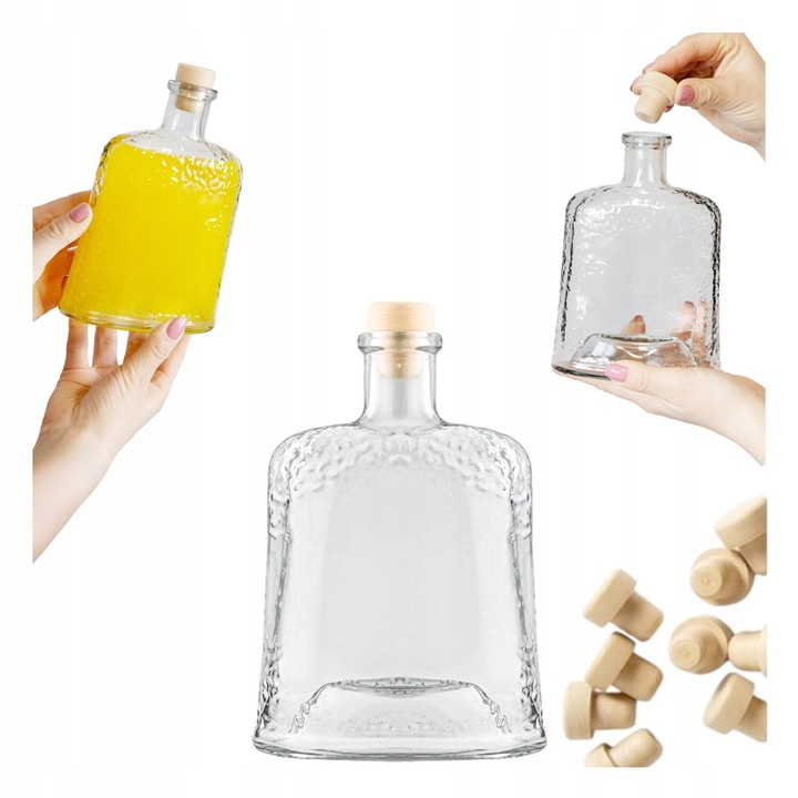 Sticla din sticla Bimberek 500ml cu capac tip ciuperca, 18,5x13,5cm, ideala pentru bauturi alcoolice