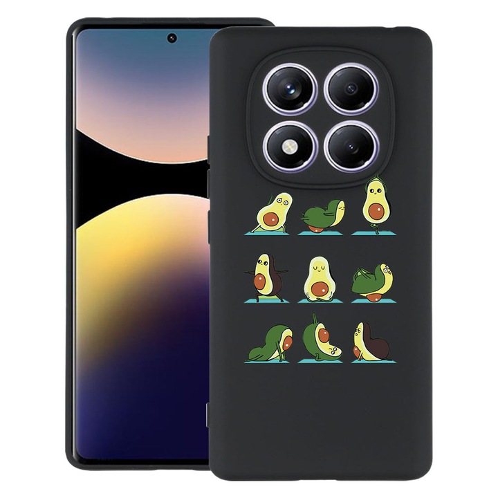 Силиконов калъф BestCase за Xiaomi Redmi Note 14 Pro 4G, Avocado Yoga, Slim SIlicon 0.8MM, Camera Protection, Black, 1997856 B 752