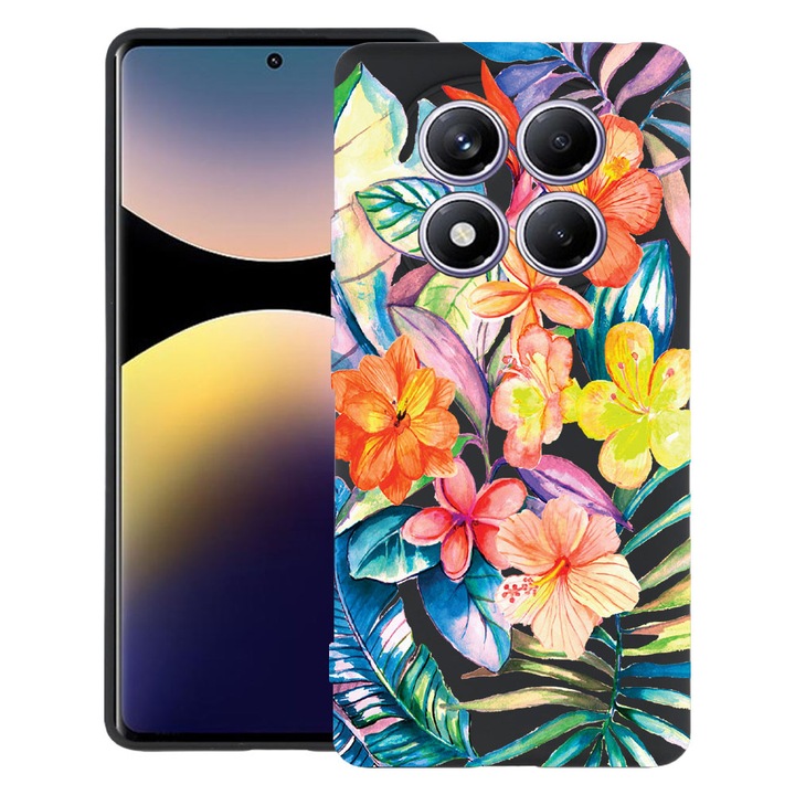 BestCase® Калъф за Xiaomi Redmi Note 15 Pro Plus 5G с дизайн "Тропически цветя", Ултра тънък матов TPU, 2082905 B 498