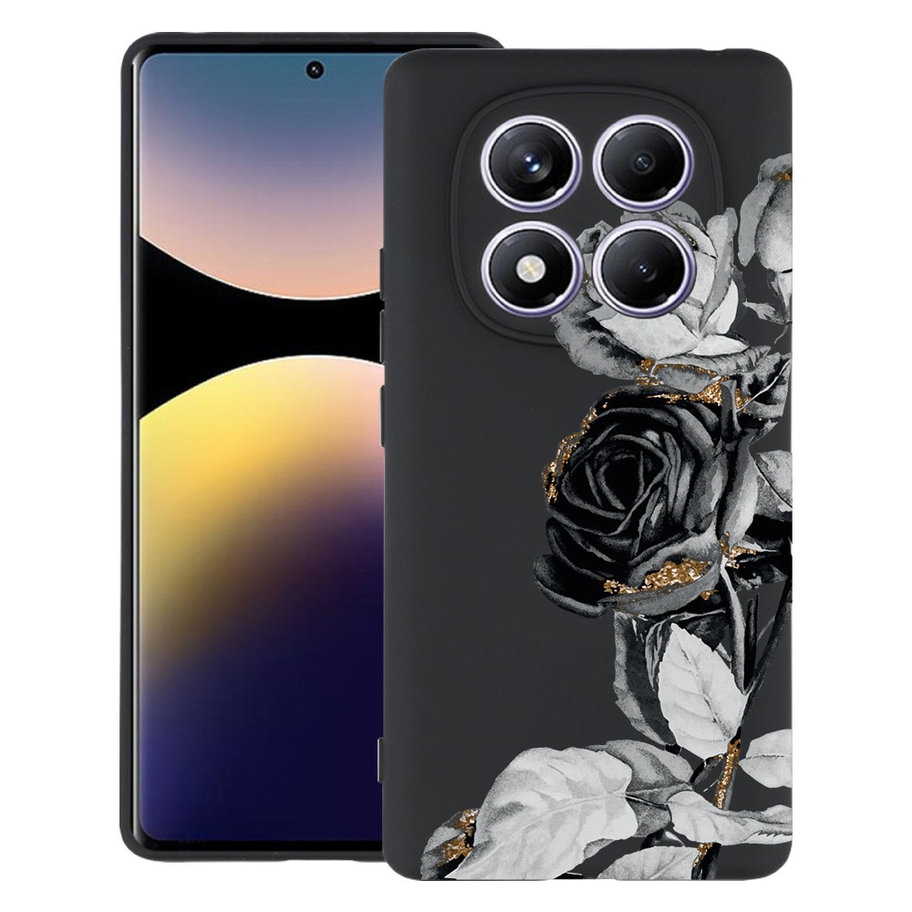 BestCase® Husa pentru Xiaomi Redmi Note 15 5G cu Design Black Rose, TPU Mat Ultra Slim, 2082903 B 990