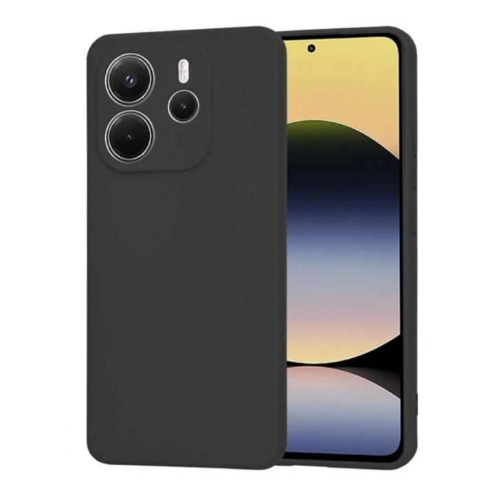 Husa Upzz Ultra Slim New Compatibila Cu Xiaomi Redmi Note 14 5G, Silicon Soft Slim, Protectie La Camera, Negru