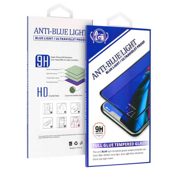 Folie protectie OEM Sticla Securizata Full Glue Neagra Anti Blue Light pentru Samsung Galaxy A53 5G A536