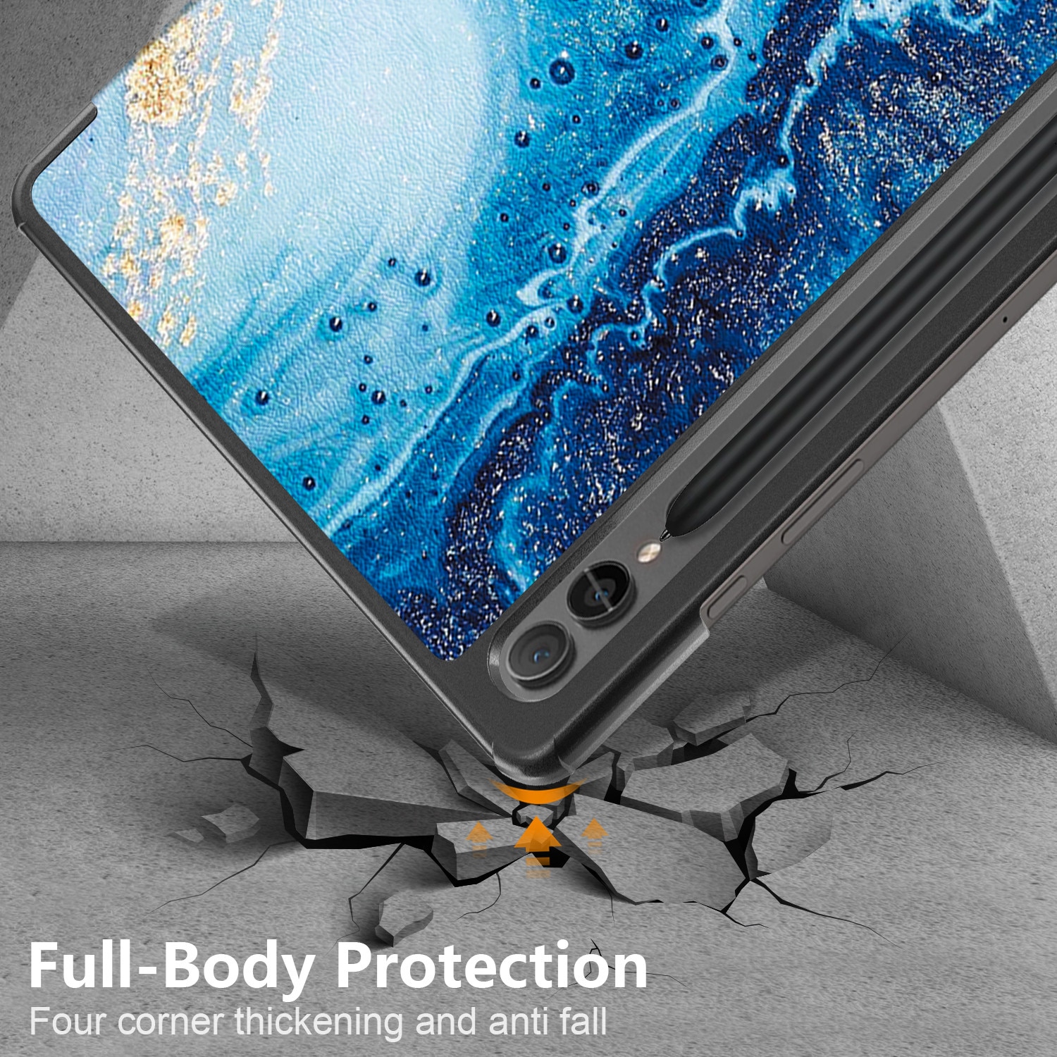 Husa de protecție Natty Pell, pentru tablete, apă albastră, Samsung Galaxy Tab S9/S9 FE