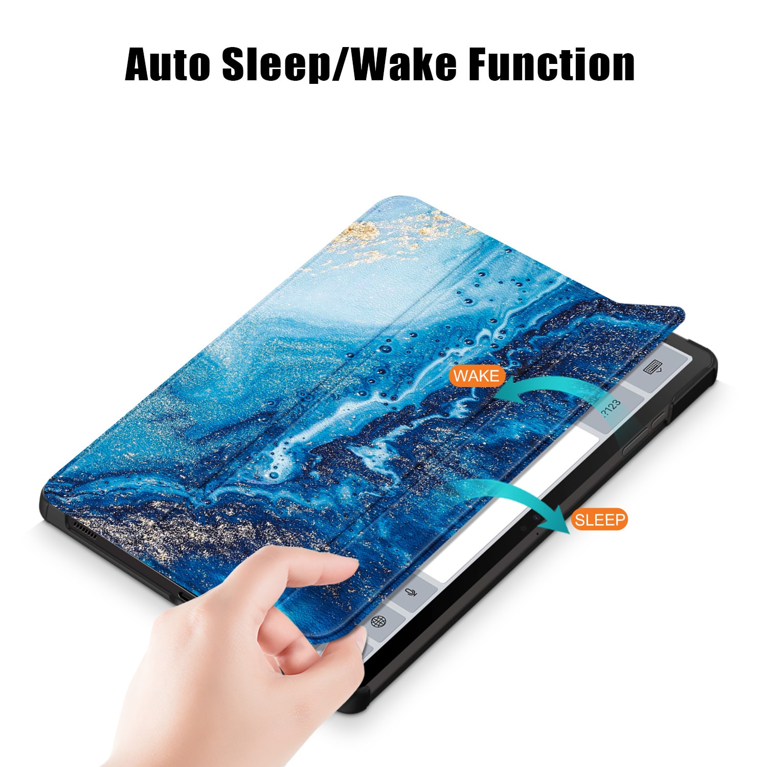 Husa de protecție Natty Pell, pentru tablete, apă albastră, Samsung Galaxy Tab S9/S9 FE