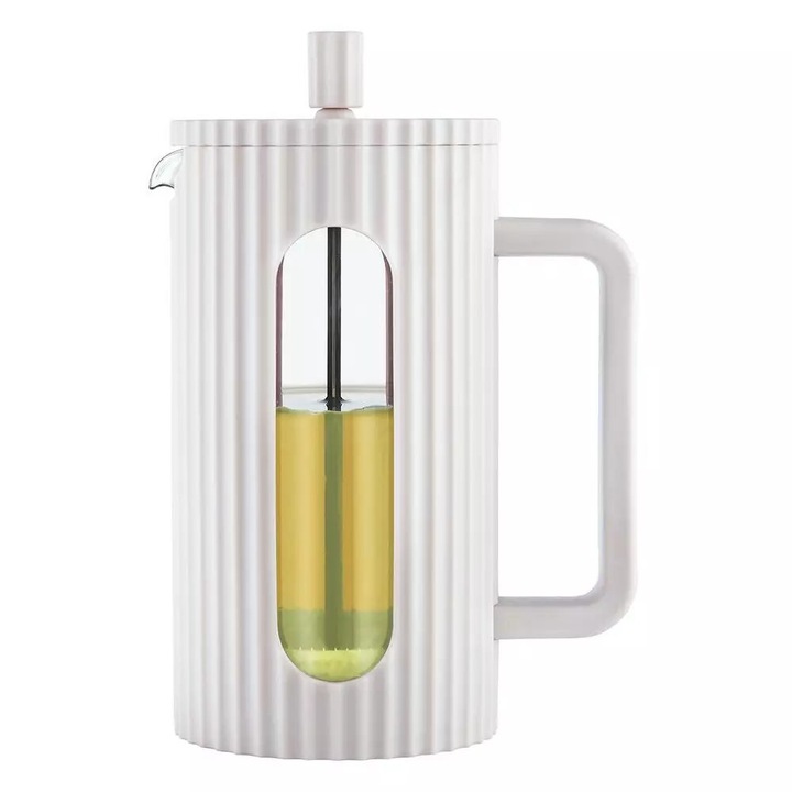 Infuzor din sticla, aparat pentru cafea, ceai sau ierburi, capacitate 1000 ml, alb, Klausberg